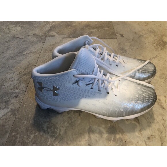 Under Armour Size 11 White Football Cleats Mid Top 2024